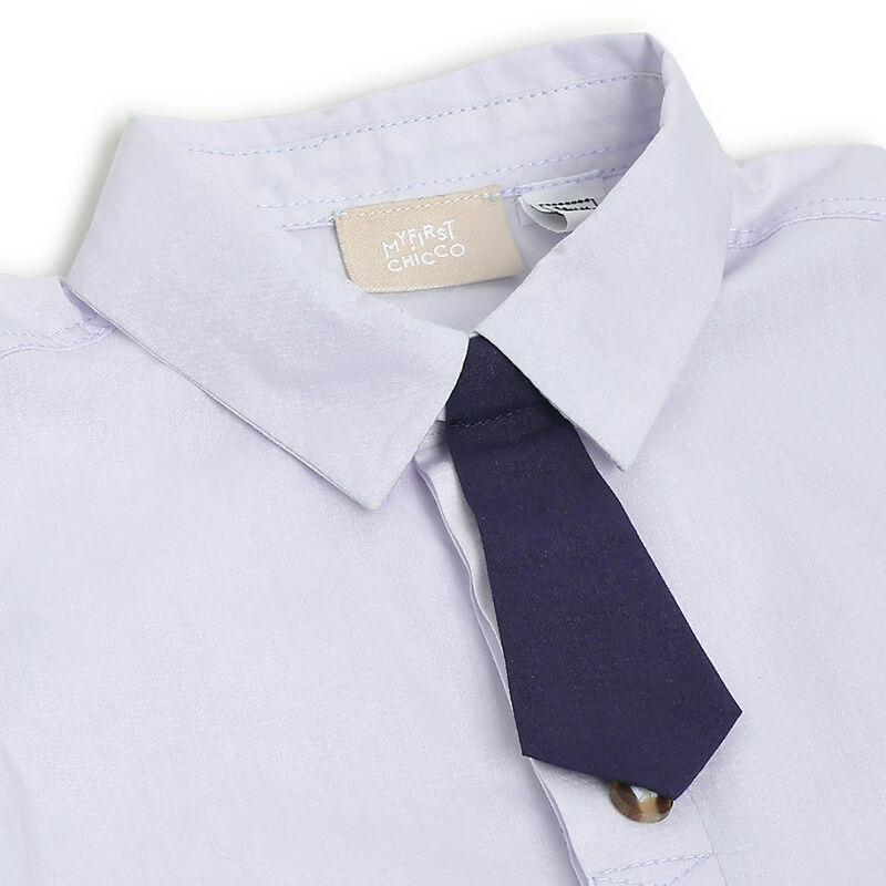 Boys Dark Blue Shirt with Short Trousers image number 4